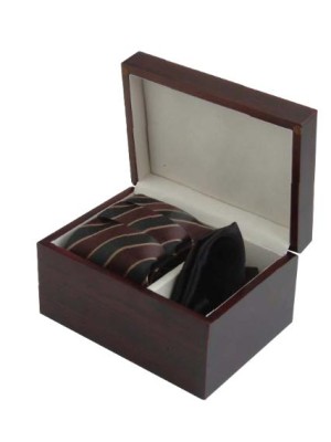 Black & Brown Striped Tie & Cufflinks Set